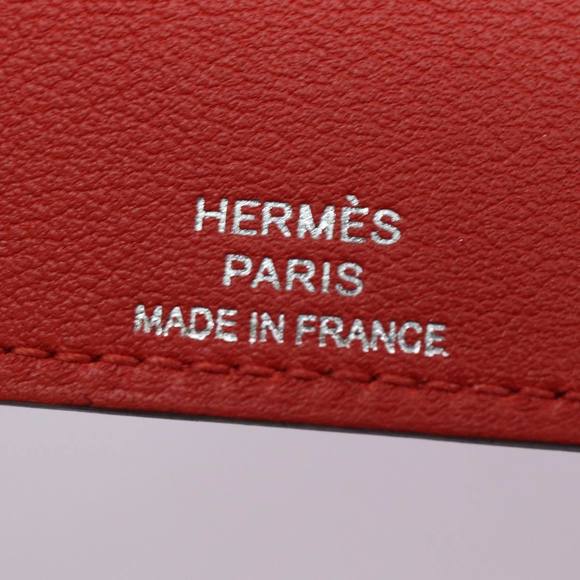 HERMES Yuris GM Note Cover Leather Red Auth am6812 - Picture 9 of 16